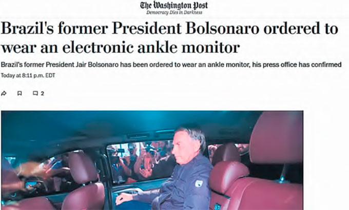 O Washington Post cita que cerco est se fechando (REPRODUO/WASHINGTON POST)
