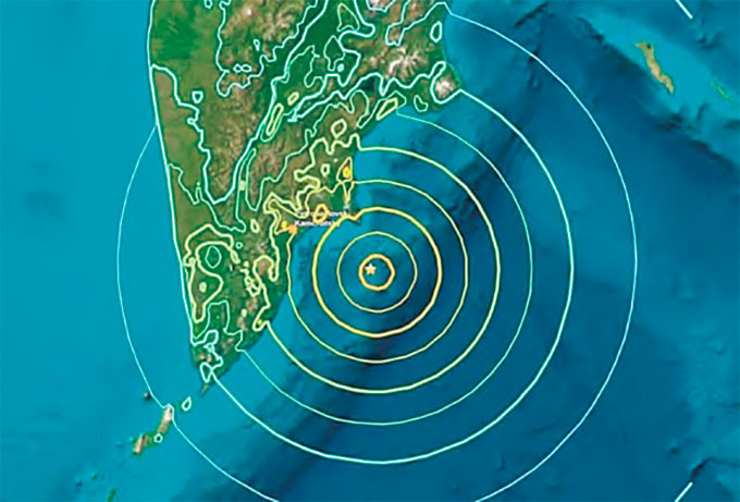 Epicentro do tremor foi localizado na costa Leste russa (USGS)