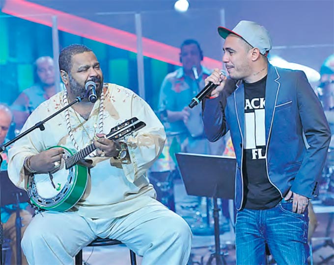 No programa Som Brasil, Arlindo cantou com Marcelo D (ALEX CARVALHO/TV GLOBO)